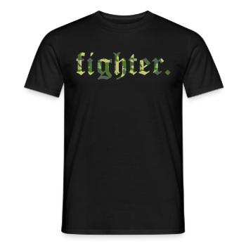 FischerS fighter. Camuflage Classic - Men's T-Shirt - black - Front - AI Model Male 178 light (178cm)