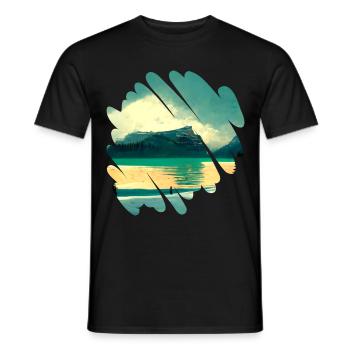 Beautiful nature, landscape - Men's T-Shirt - black - Front - AI Model Male 178 light (178cm)