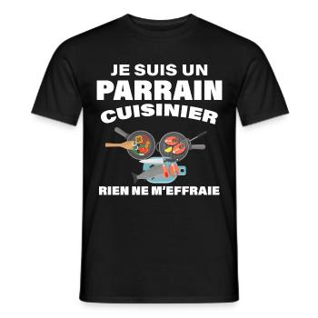 Je suis un parrain cuisinier - T-shirt homme - noir - Devant - AI Model Male 178 light (178cm)