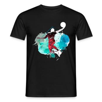 Basketteur Basketteur Dunking Splash Coloré - T-shirt homme - noir - Devant - AI Model Male 178 light (178cm)