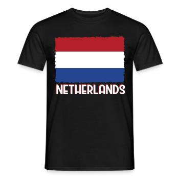 Pays-Bas Flag Hollande - T-shirt homme - noir - Devant - AI Model Male 178 light (178cm)