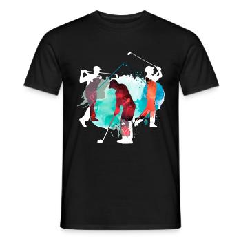 Golf Golfen Golfspieler Sport Hobby Club Bunt - Männer T-Shirt - Schwarz - Vorne - AI Model Male 178 light (178cm)