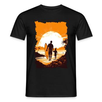 Père et fils surfeur cadeau surfeur - T-shirt homme - noir - Devant - AI Model Male 178 light (178cm)