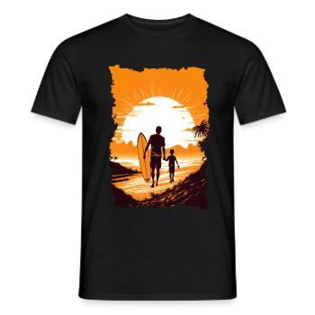 Père et fils surfeur cadeau surfeur - T-shirt homme - noir - Devant - AI Model Male 178 light (178cm)