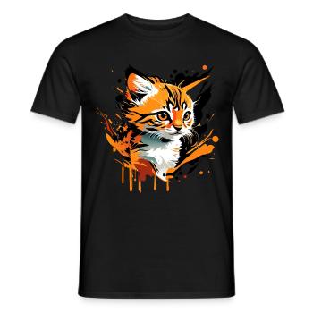 Kitten, Cat - Men's T-Shirt - black - Front - AI Model Male 178 light (178cm)