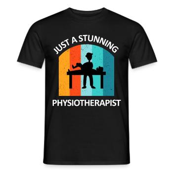 Physiotherapist Humorous Gift Saying Funny - Men's T-Shirt - black - Front - AI Model Male 178 light (178cm)