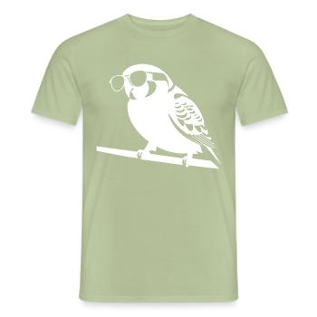 Funny Bird Wearing Sunglasses Cool Bourke's Parak - Men's T-Shirt - sage - Front - AI Model Male 178 light (178cm)