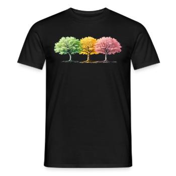 Bunte Bäume auch im Winter Sommer Frühling Baum - Männer T-Shirt - Schwarz - Vorne - AI Model Male 178 light (178cm)