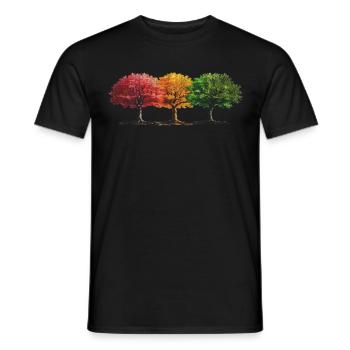 Bäume Baum bunt - Männer T-Shirt - Schwarz - Vorne - AI Model Male 178 light (178cm)