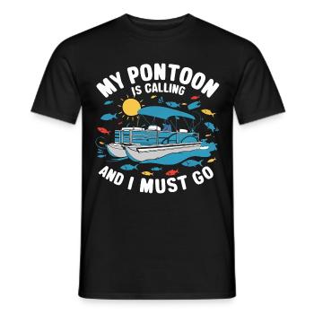 Pontoon Boat Captain Pontoon Boats - Men's T-Shirt - black - Front - AI Model Male 178 light (178cm)