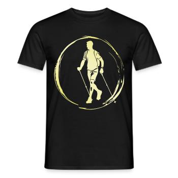 Nordic Walking Man - Men's T-Shirt - black - Front - AI Model Male 178 light (178cm)