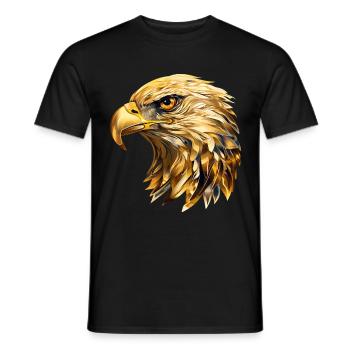 Tête d’aigle Or Oiseau de proie Oiseau Nature animale - T-shirt homme - noir - Devant - AI Model Male 178 light (178cm)