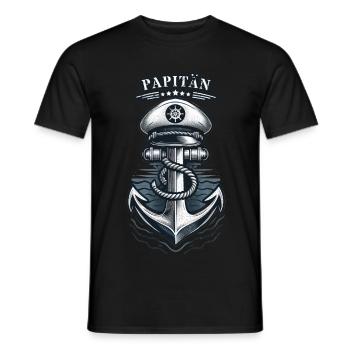 Papitän für Bootsbesitzer, Kapitäne und Papas - Männer T-Shirt - Schwarz - Vorne - AI Model Male 178 light (178cm)