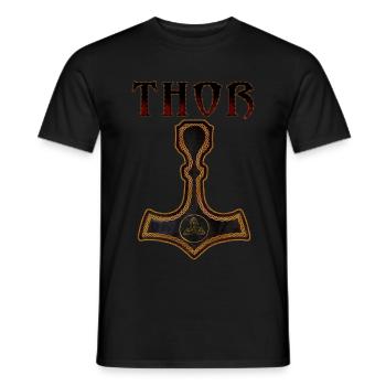 Mjölnir Thor - Männer T-Shirt - Schwarz - Vorne - AI Model Male 178 light (178cm)