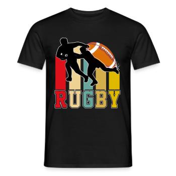 Rugby T-shirt - Men's T-Shirt - black - Front - AI Model Male 178 light (178cm)