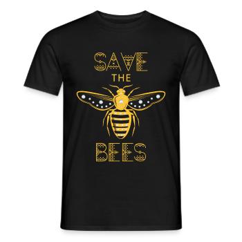 Save the Bees Save the bees environment - Men's T-Shirt - black - Front - AI Model Male 178 light (178cm)