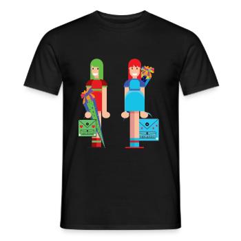 Ecoliers inscrivant des jumeaux - T-shirt homme - noir - Devant - AI Model Male 178 light (178cm)