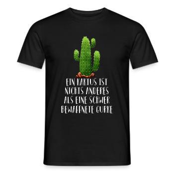 Kaktus Gurke Funshirt lustige Sprüche Kakteen - Männer T-Shirt - Schwarz - Vorne - AI Model Male 178 light (178cm)