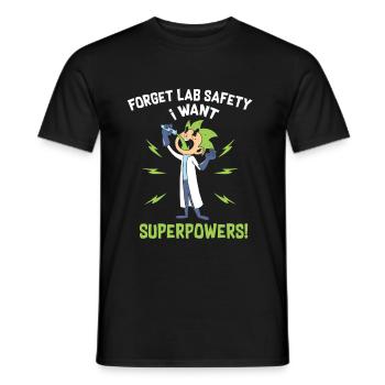 Chemise de laboratoire amusante pour les geeks des sciences et le laboratoire - T-shirt homme - noir - Devant - AI Model Male 178 light (178cm)