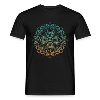 Viking Vegvisir with Viking prayer course - Men's T-Shirt - black - Front - AI Model Male 178 light (178cm)