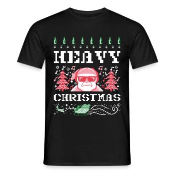 Ugly Christmas Design Heavy Metal - Men's T-Shirt - black - Front - AI Model Male 178 light (178cm)