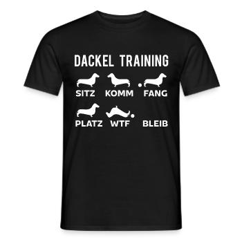 Dackel Training - Männer T-Shirt - Schwarz - Vorne - AI Model Male 178 light (178cm)