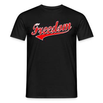 liberté gratuit autocollant de chemise casquette casquette - T-shirt homme - noir - Devant - AI Model Male 178 light (178cm)