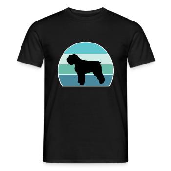 Bouvier Des Flandres Dog Silhouette Vintage Coucher de Soleil - T-shirt homme - noir - Devant - AI Model Male 178 light (178cm)