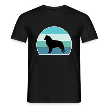Belgischer Schäferhund Groenendael Hund Silhouette Vintag - Männer T-Shirt - Schwarz - Vorne - AI Model Male 178 light (178cm)