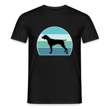 German Shorthaired Pointer Dog Silhouette Vintage - Men's T-Shirt - black - Front - AI Model Male 178 light (178cm)
