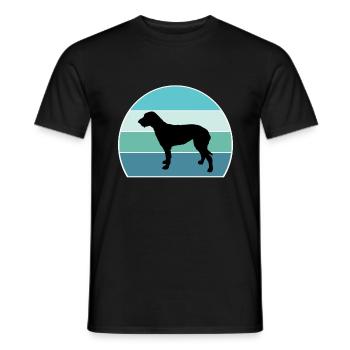 Irish Wolfhound Dog Silhouette Vintage Sunset pour - T-shirt homme - noir - Devant - AI Model Male 178 light (178cm)