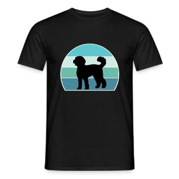 Labradoodle Dog Silhouette Vintage Sunset for Dog - Men's T-Shirt - black - Front - AI Model Male 178 light (178cm)