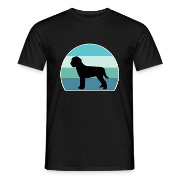 Lagotto Romagnolo Dog Silhouette Vintage Sunset fo - Men's T-Shirt - black - Front - AI Model Male 178 light (178cm)