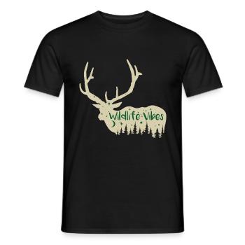 Funny Hunting Quote Wild Life Vibes - Men's T-Shirt - black - Front - AI Model Male 178 light (178cm)