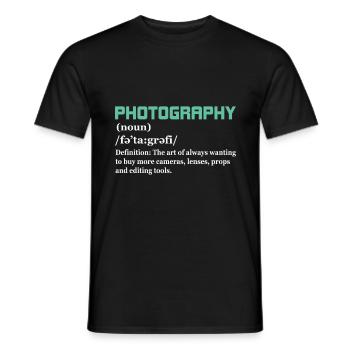 Photographie Citation Photographie Définition - T-shirt homme - noir - Devant - AI Model Male 178 light (178cm)