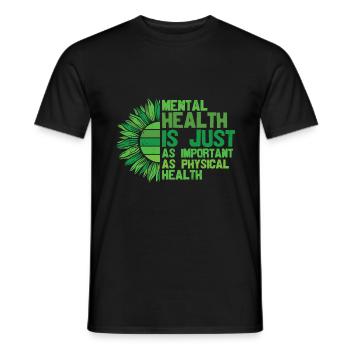 La santé mentale est tout aussi importante - T-shirt homme - noir - Devant - AI Model Male 178 light (178cm)