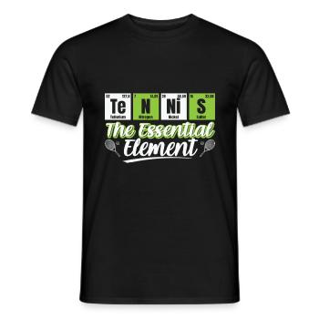 Tennis Zitat Tennis Das wesentliche Element - Männer T-Shirt - Schwarz - Vorne - AI Model Male 178 light (178cm)