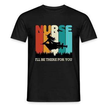Nurse Quote Witch Nurse I Will Be There For You - Men's T-Shirt - black - Front - AI Model Male 178 light (178cm)
