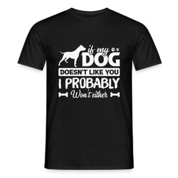 Citation de Noël pour chien si mon chien ne vous aime pas vous amuser - T-shirt homme - noir - Devant - AI Model Male 178 light (178cm)