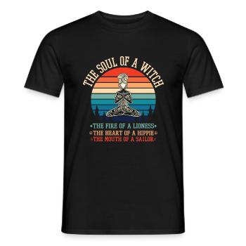 Yoga Quote The Soul Of A Witch Yoga Girl - Men's T-Shirt - black - Front - AI Model Male 178 light (178cm)