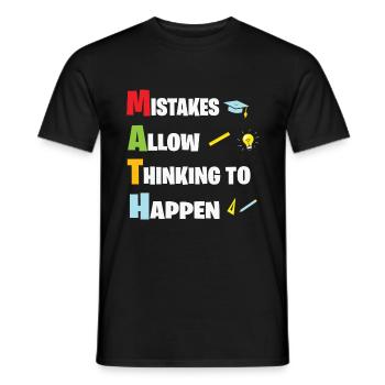 Math Quote Mistakes Allow Thinking To Happen Math - Men's T-Shirt - black - Front - AI Model Male 178 light (178cm)