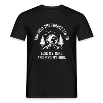 Citation de camping et dans la forêt je vais perdre mon - T-shirt homme - noir - Devant - AI Model Male 178 light (178cm)