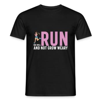 Citation de course drôle elle va courir et ne pas grandir porter - T-shirt homme - noir - Devant - AI Model Male 178 light (178cm)