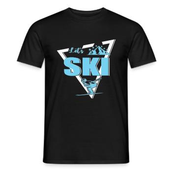 Ski Quote Retro Ski Vintage 80er 90er Let's Ski - Männer T-Shirt - Schwarz - Vorne - AI Model Male 178 light (178cm)