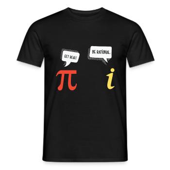 Math Quote Pi and imaginary number funny math - Men's T-Shirt - black - Front - AI Model Male 178 light (178cm)