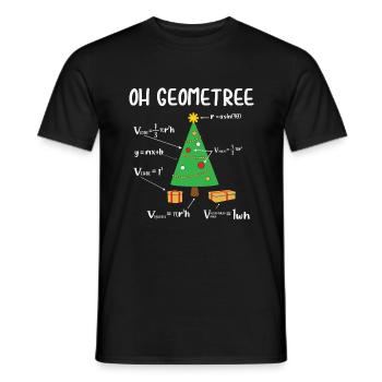 Math Quote Funny Math Geometry Xmas Tree Geometree - Men's T-Shirt - black - Front - AI Model Male 178 light (178cm)