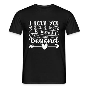 Valentine Quote I Love You To Infinity And Beyond - Men's T-Shirt - black - Front - AI Model Male 178 light (178cm)