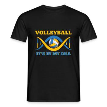 Volleyball Quote Volleyball Is In My DNA gene - Men's T-Shirt - black - Front - AI Model Male 178 light (178cm)