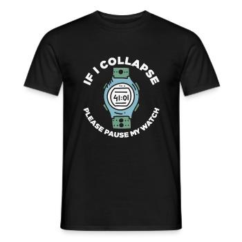 Citation en cours d’exécution si je m’effondre S’il vous plaît mettre en pause ma montre - T-shirt homme - noir - Devant - AI Model Male 178 light (178cm)