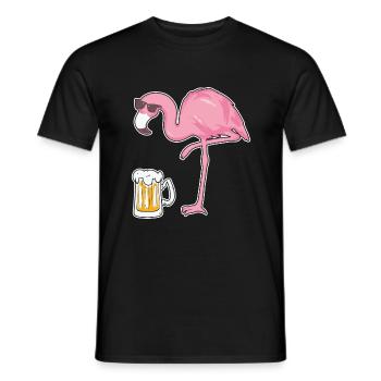Flamingo Citation Flamingo Buvant de la bière Drôle de flamine - T-shirt homme - noir - Devant - AI Model Male 178 light (178cm)
